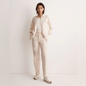 Madewell The Perfect Vintage Wide-Leg Pant Sz 24 NWT Utility In Vintage Linen